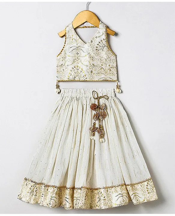 Girls White Traditional Gown