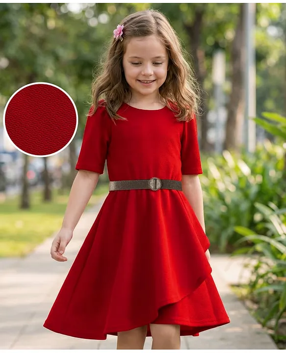 Kids Red Party Frock