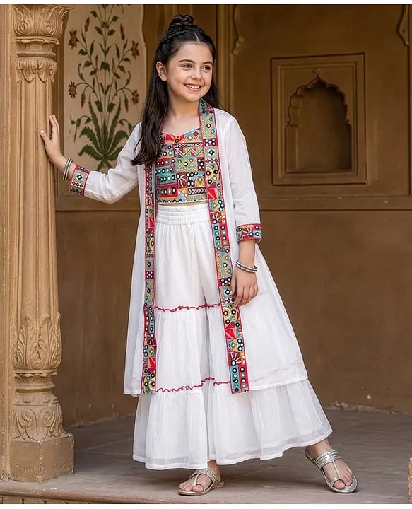 Kids White Ethnic Dress