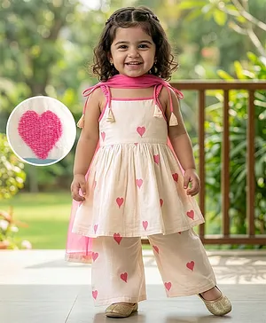 Kids Cream Floral Dress