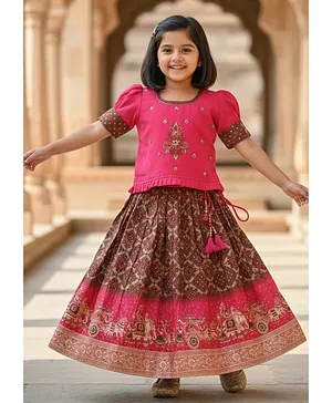 Kids Pink Traditional Lehenga