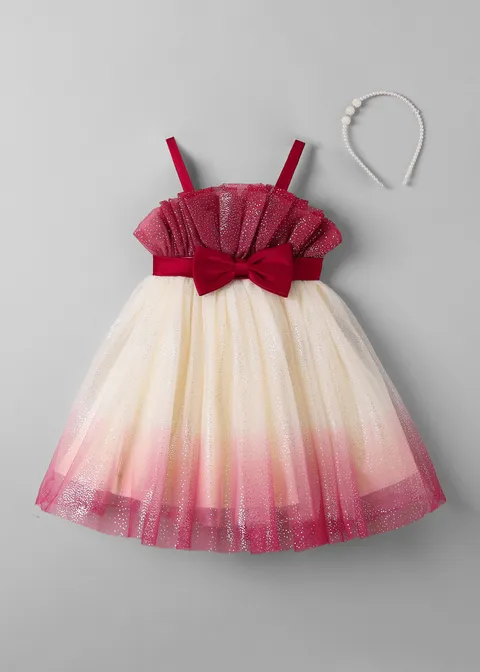 Bow Applique Party Dress