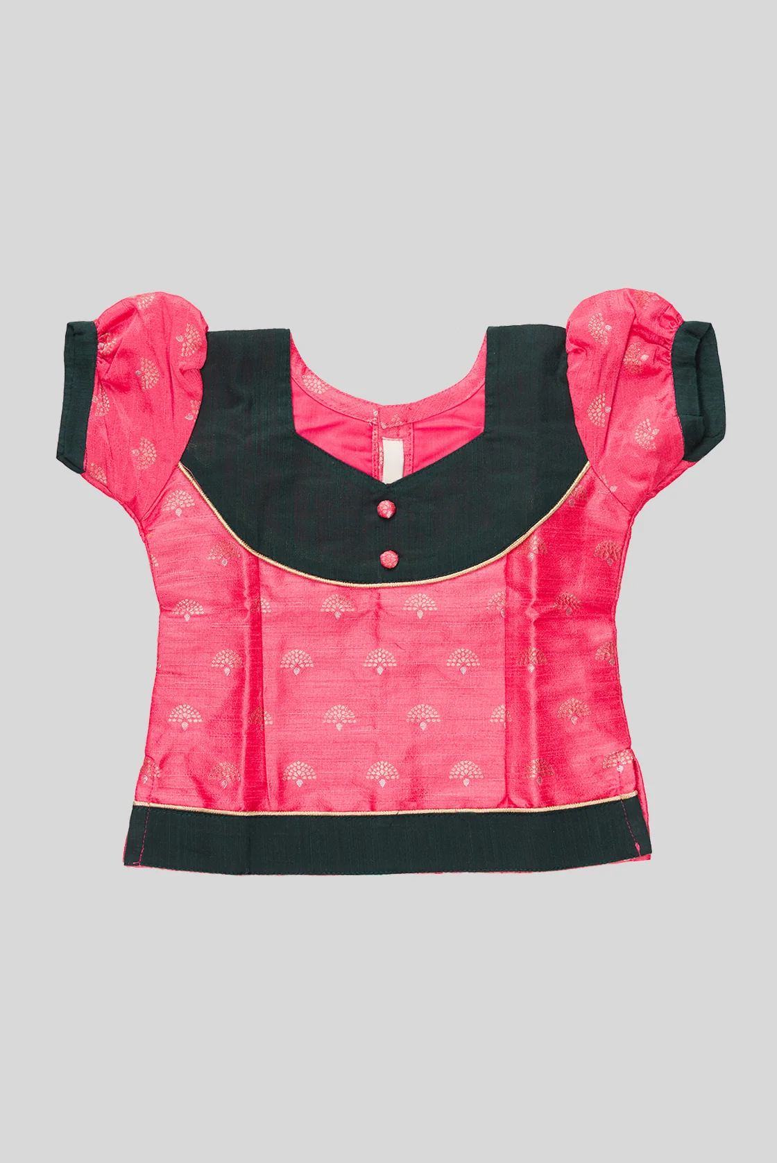 Bottle Green Readymade Cotton Pavadai Set