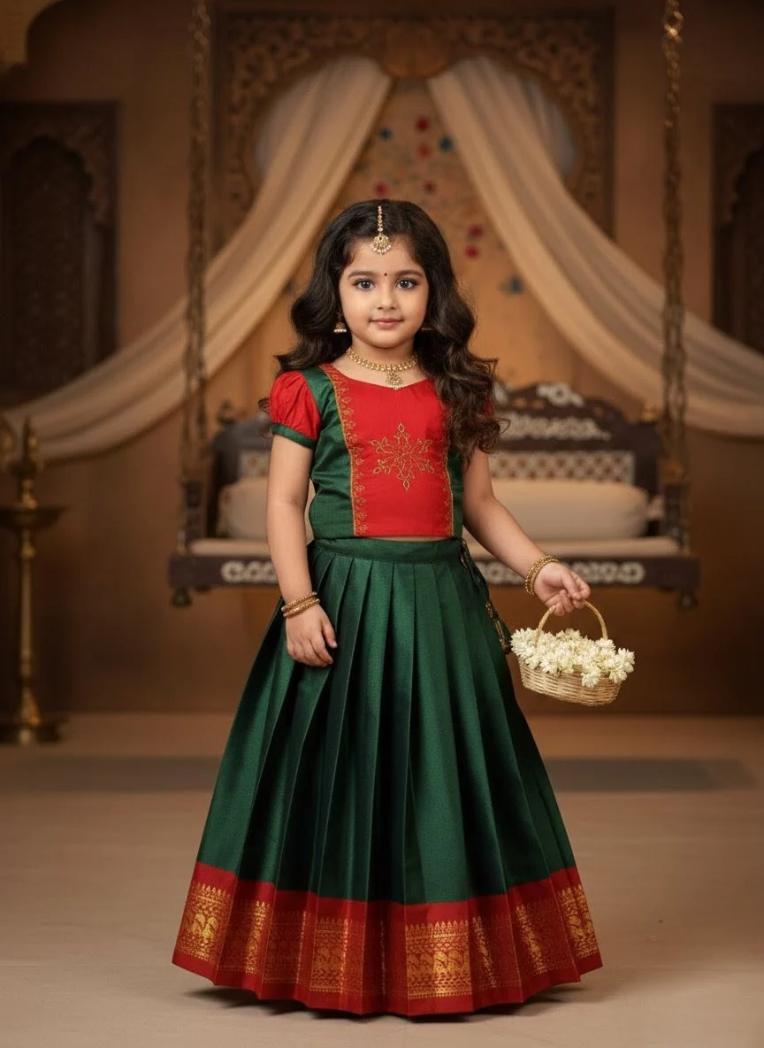 Green Red Designer Minipattu