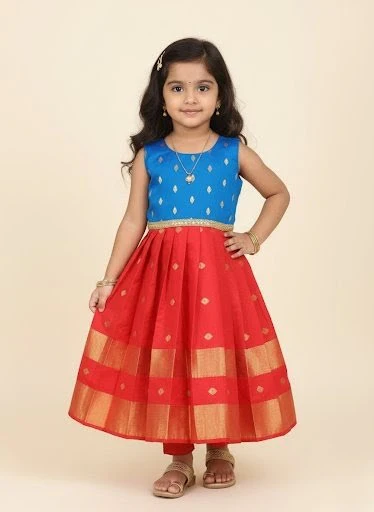 Blue Coral Red Frock Minipattu