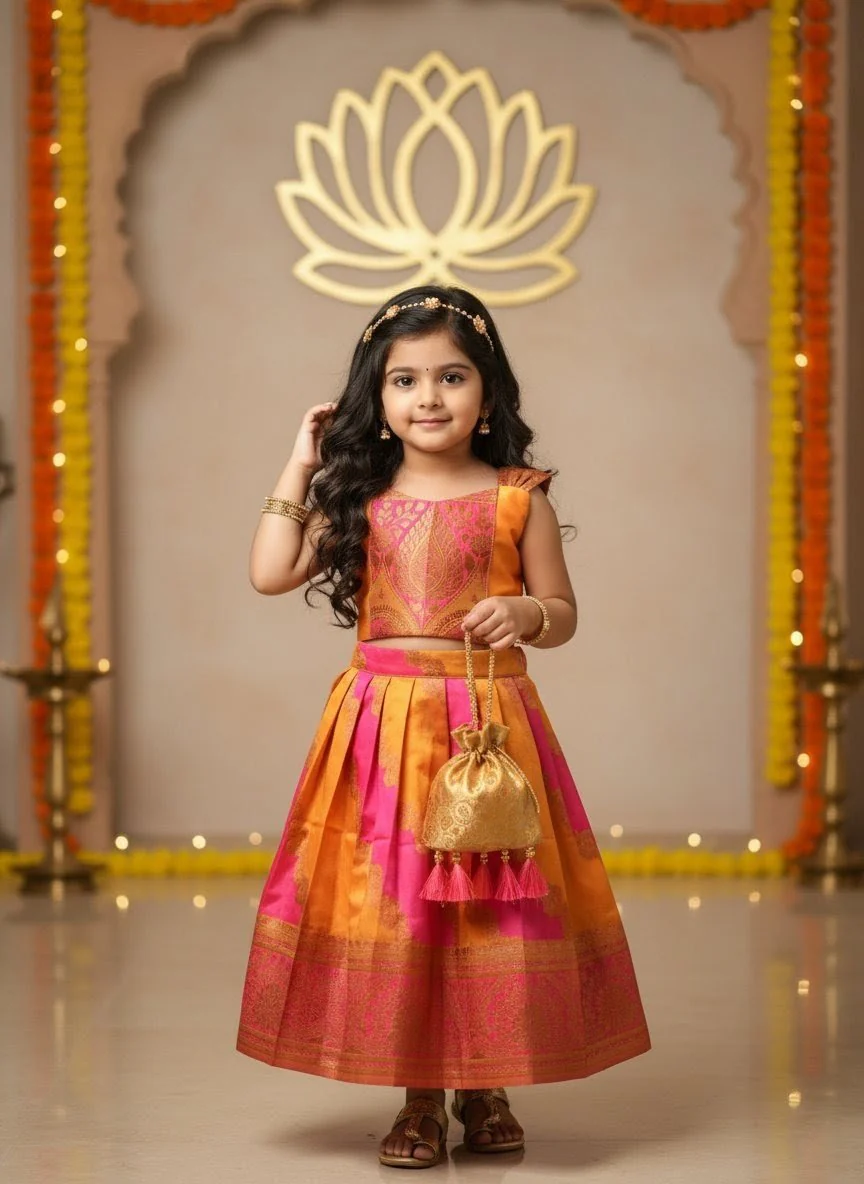 Maya - Mustard pink Designer Minipattu