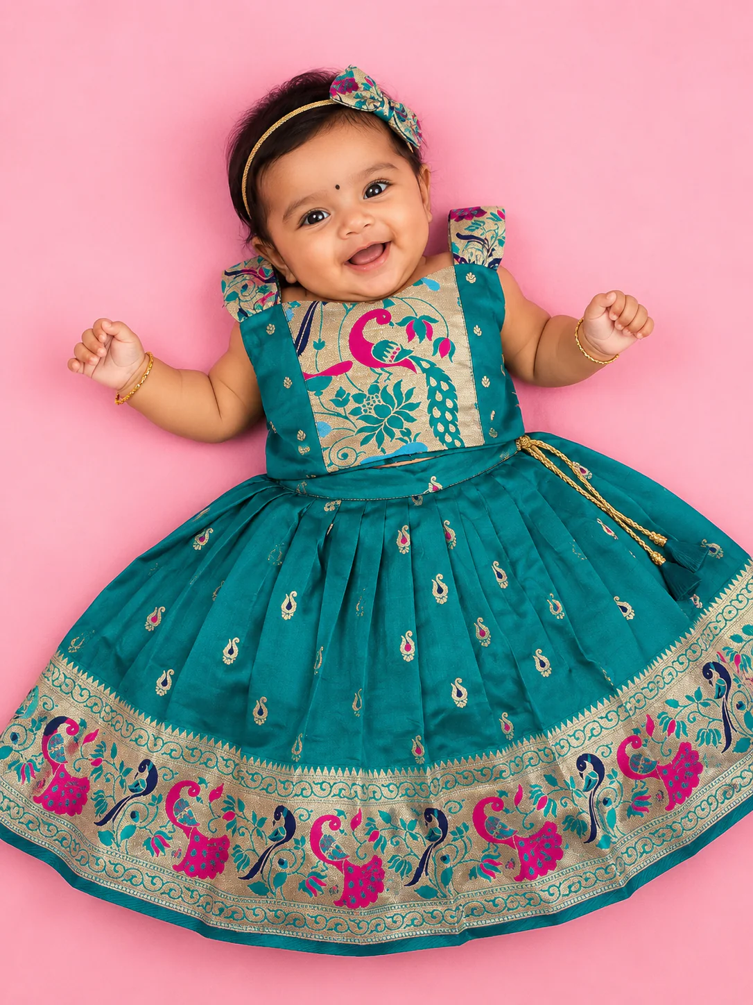NB Mayuri Teal Minipattu
