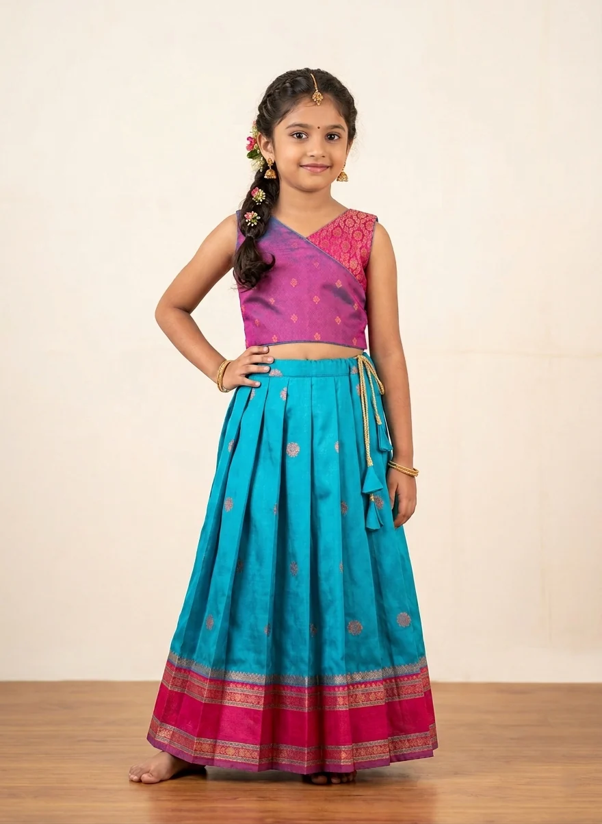 Magenta Teal Designer Minipattu
