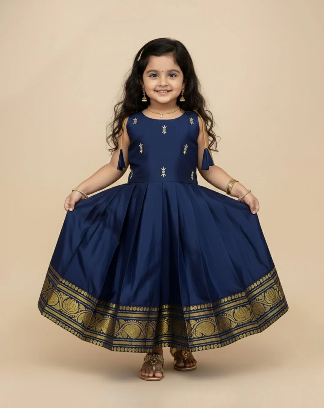 Navy Blue Butta Frock