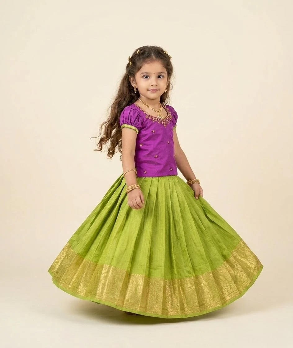 Magenta Green Designer Minipattu