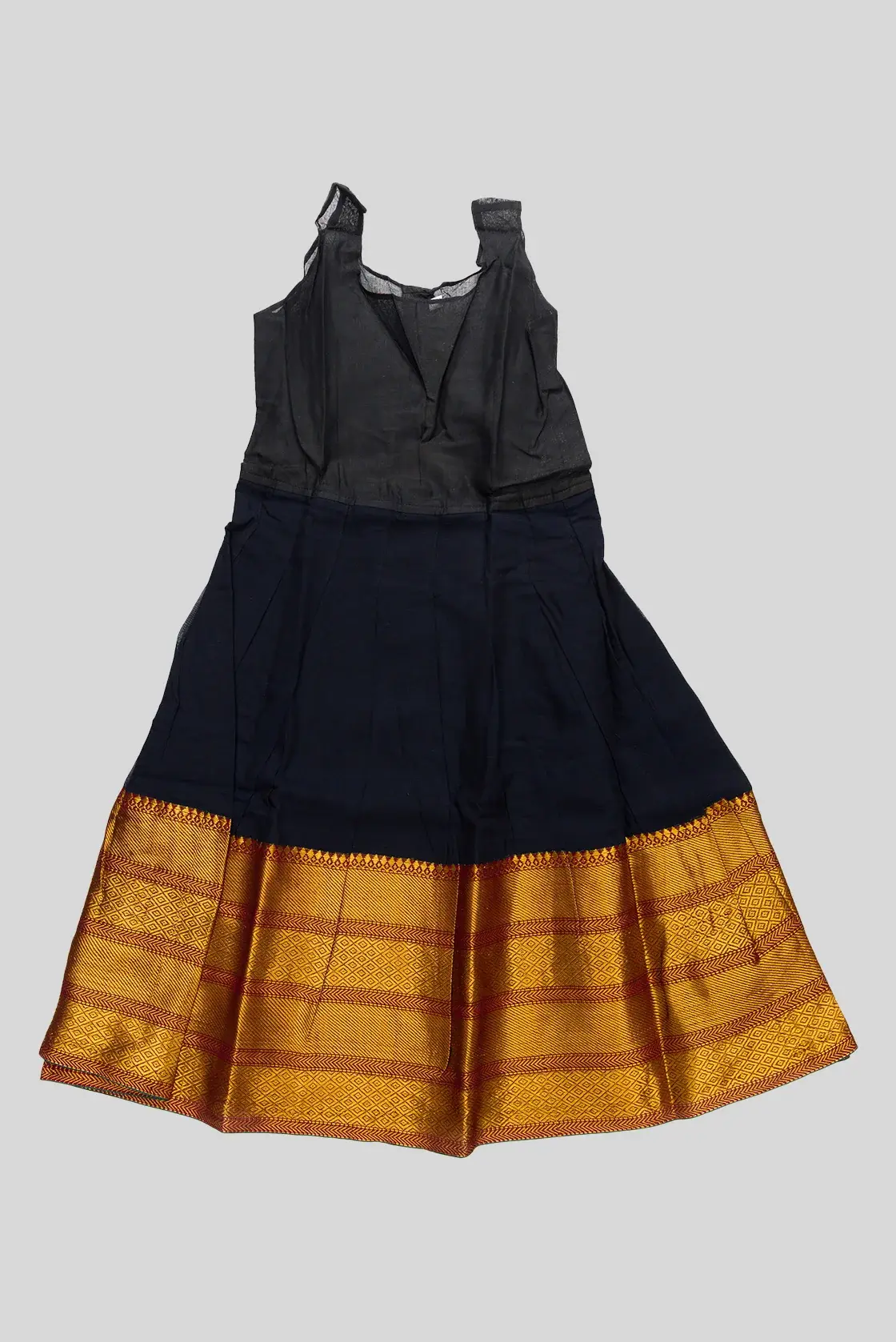 Black Readymade Cotton Pavadai Set