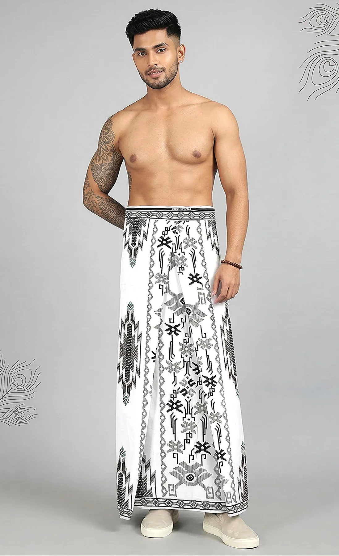 Traditional White Lungi