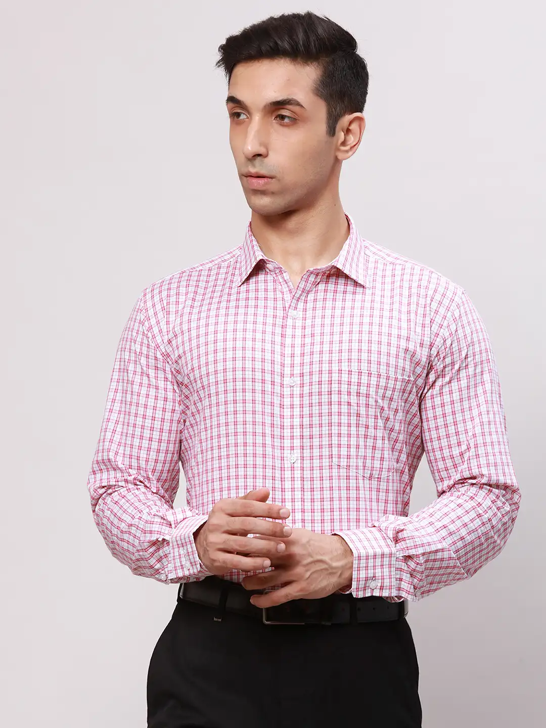 Contrast Collar Designer Fit Shirt