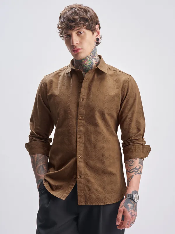 Vintage Print Casual Shirt