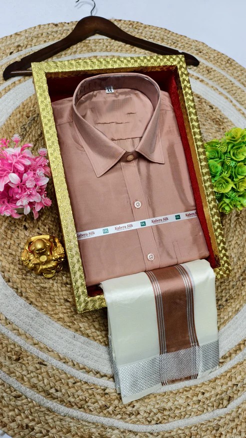 Rich Border Dhoti Shirt Set