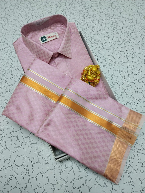 Designer Border Dhoti Shirt Set
