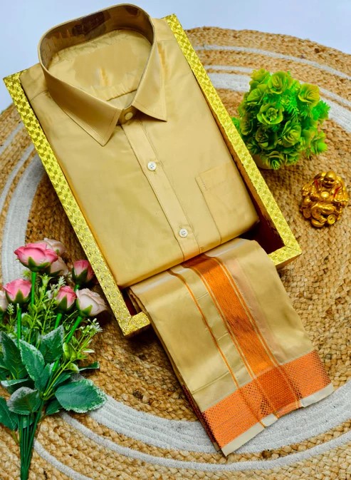 Temple Special Dhoti Shirt Set