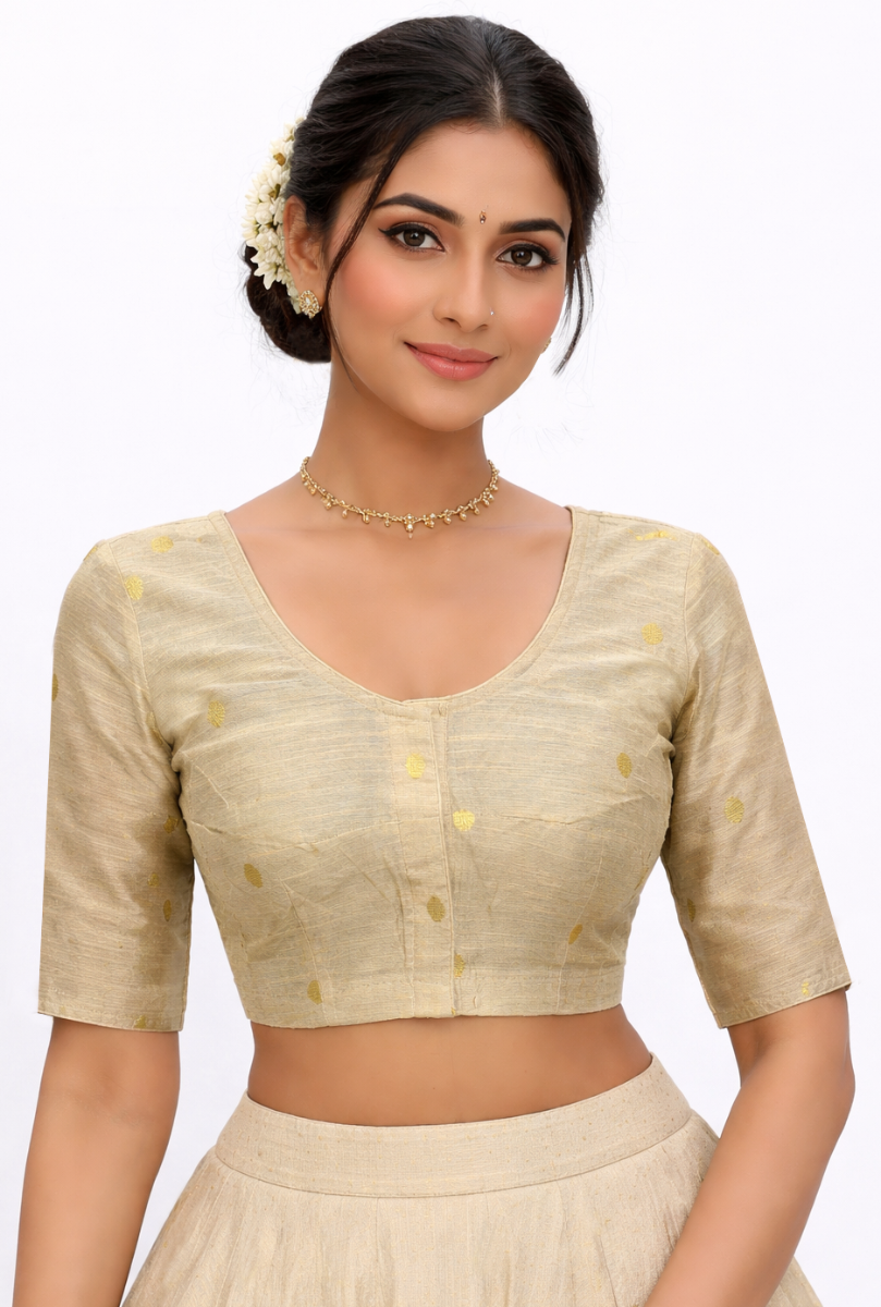 Cream Traditional Cotton Blouse