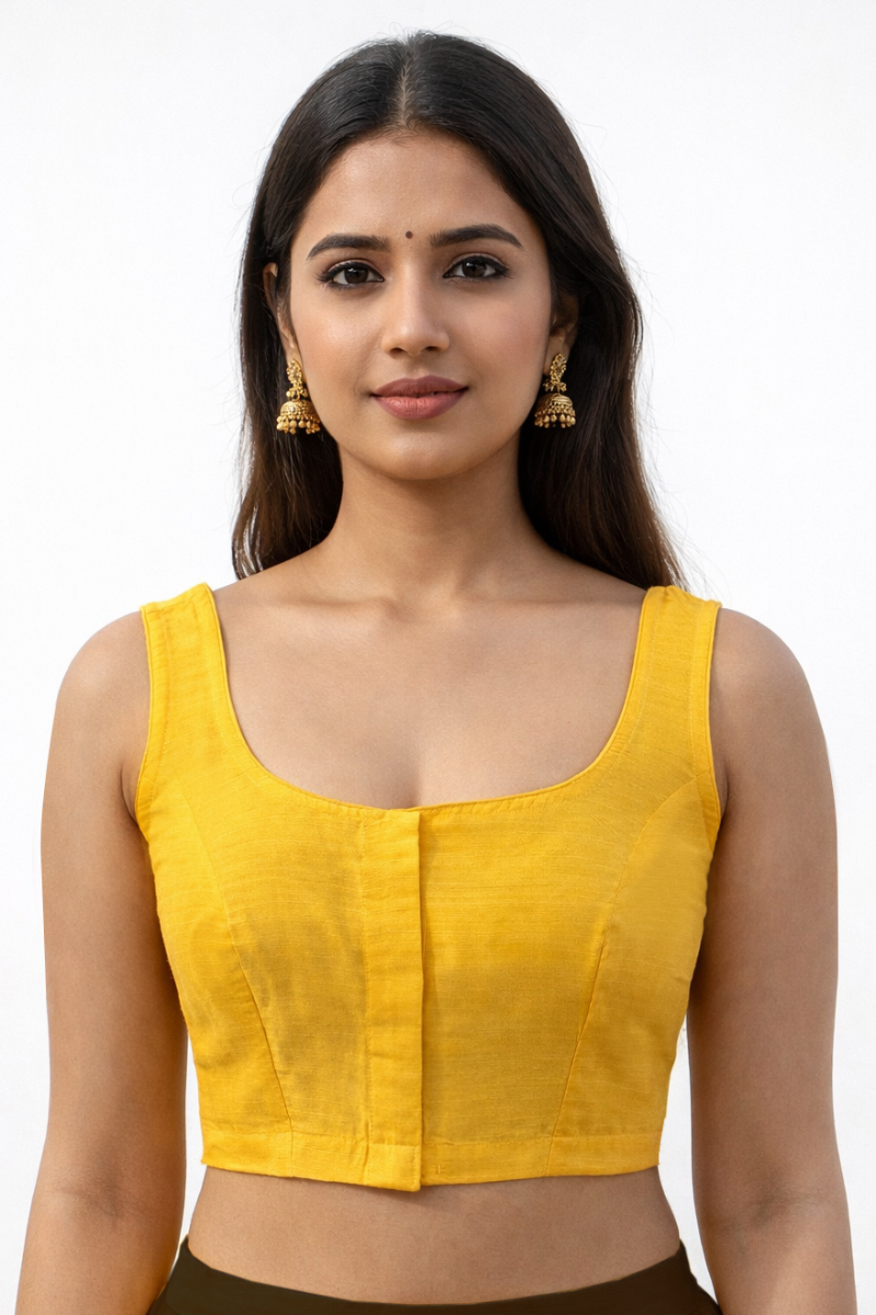 Mustard Yellow Sleeveless Blouse