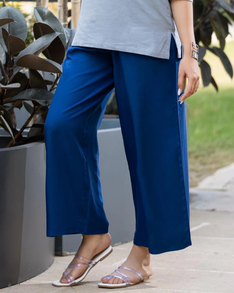 Royal Blue Rayon Palazzo