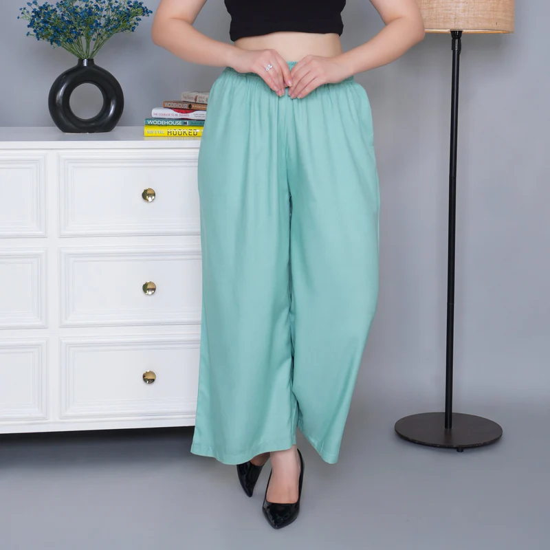 Sea Green Rayon Palazzo