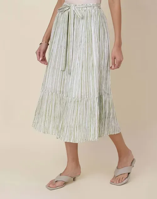 Cotton Printed Calf Length Skirt