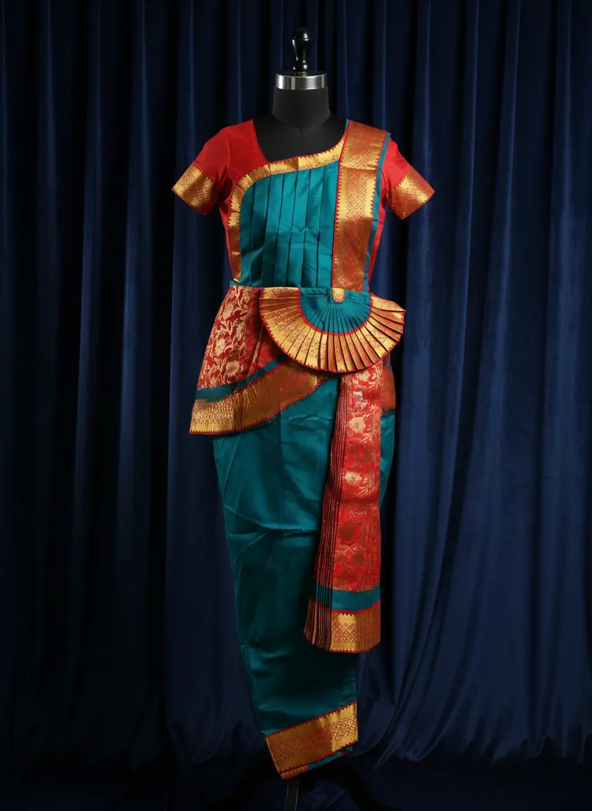 Ramar Green with Red | Readymade Pant Costume | Bharathanatyam