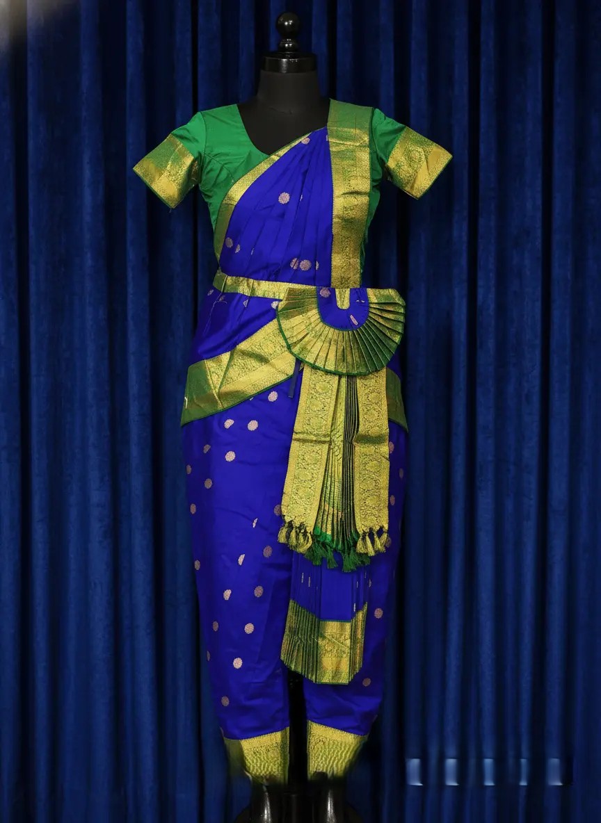 Blue with Green | Readymade Pant Costume | Bharathanatyam