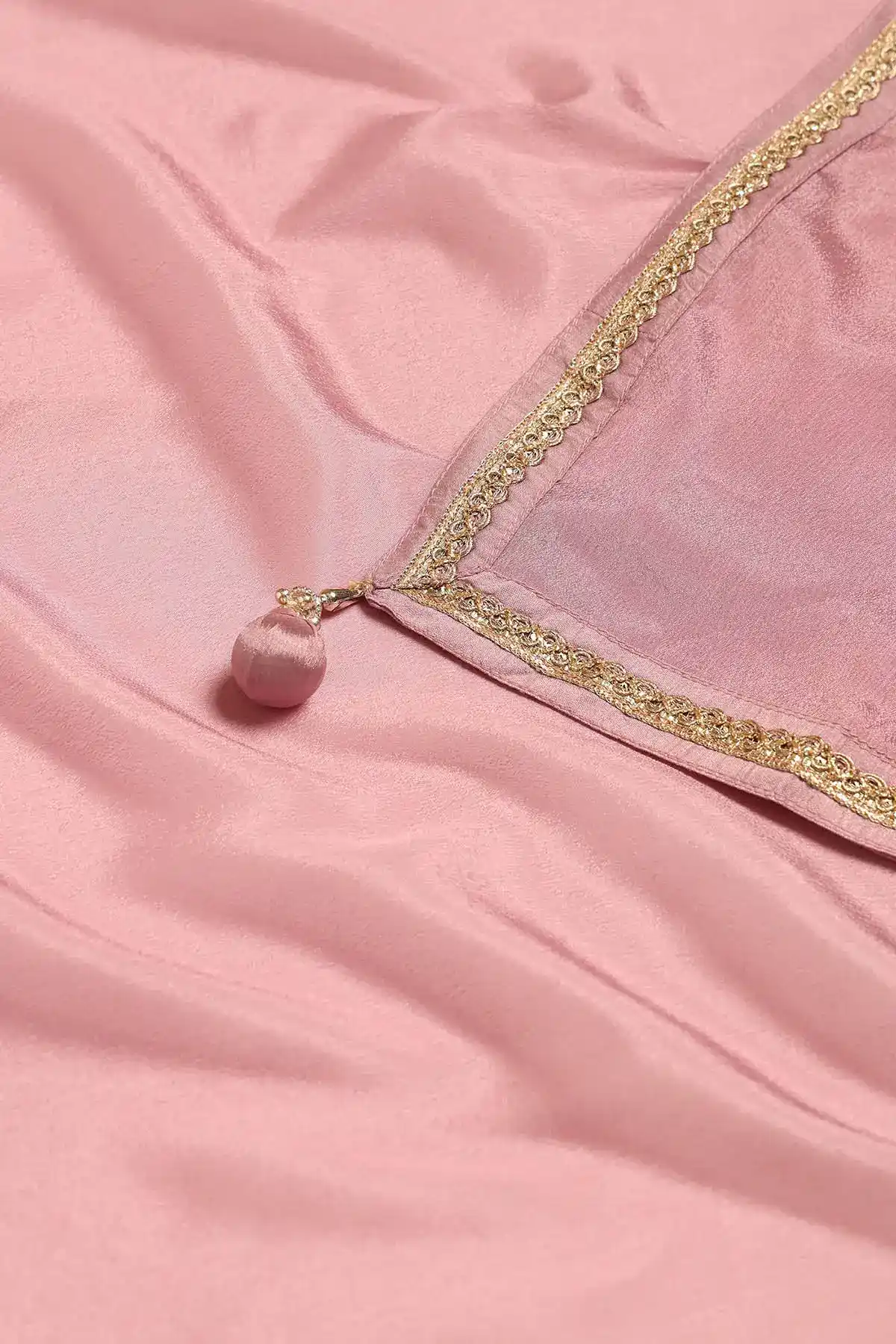 Onion Pink Tissue Brocade Zari Woven Aari Embroidery Gown
