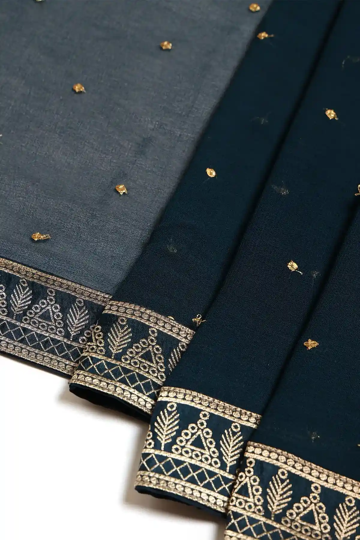 eal Jacquard Zari Woven Gown With Cutdana Work