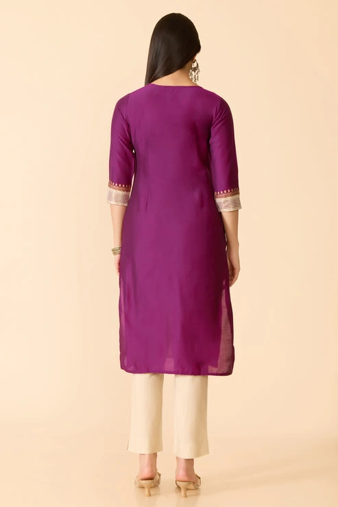 Magenta Straight Cut Kurta