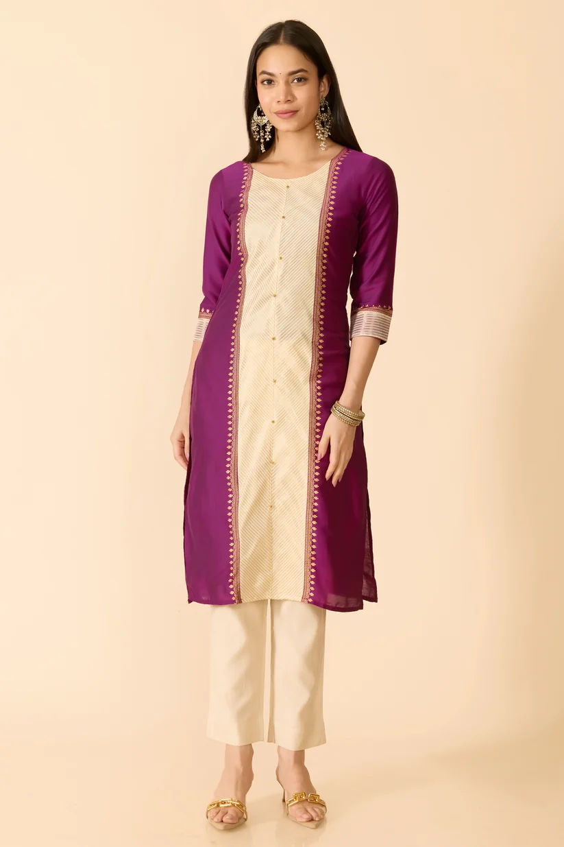 Magenta Straight Cut Kurta