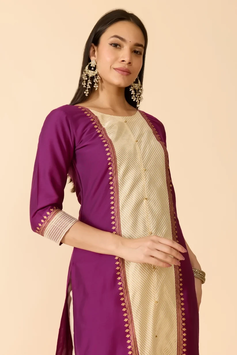 Magenta Straight Cut Kurta