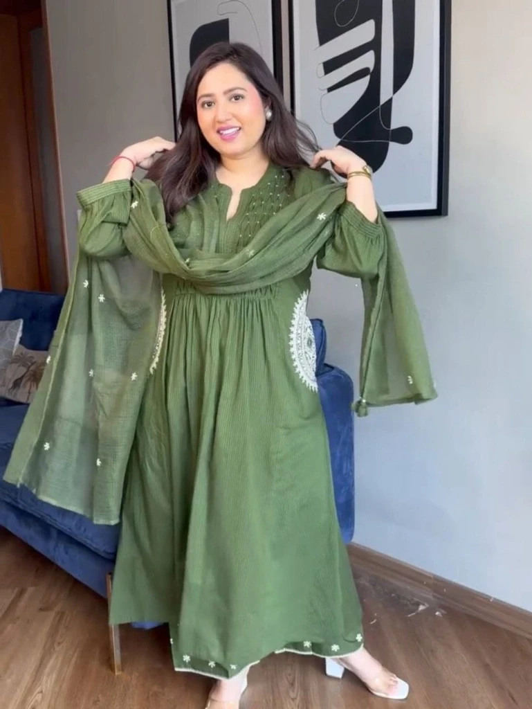 Green Valley Cotton Kurta Set