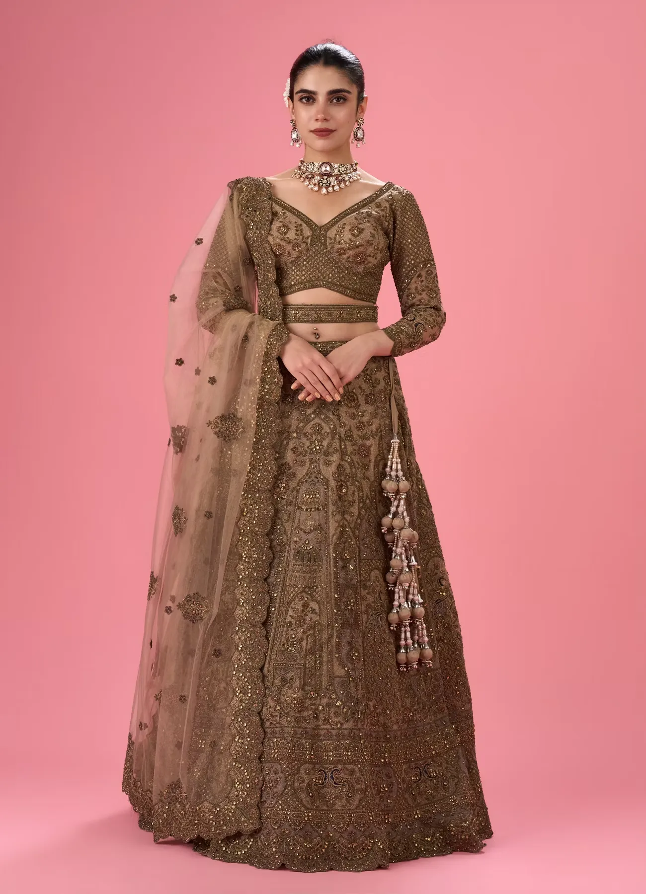 Elegant Fawn Bridal Lehenga