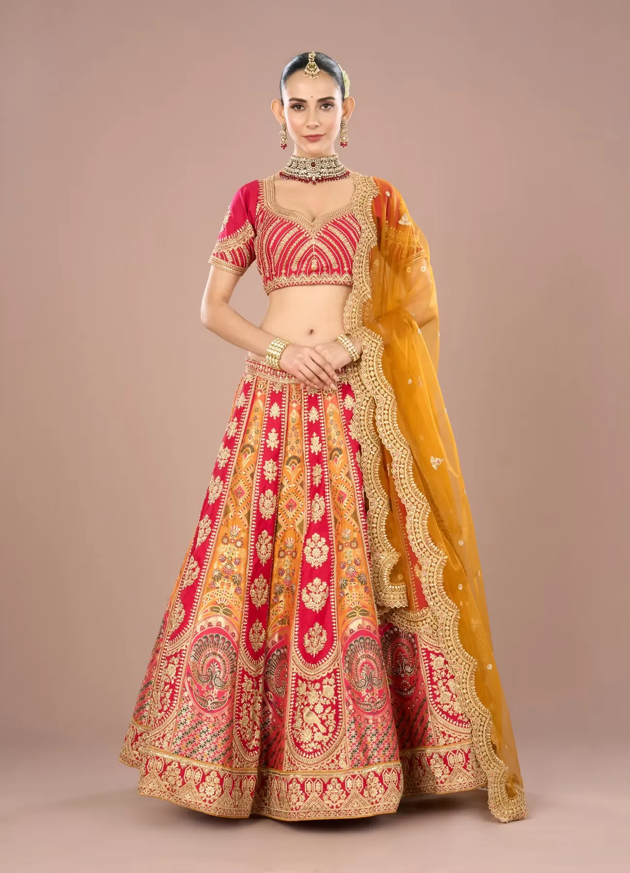 Pink Celebration Bliss Semi Bridal Lehenga