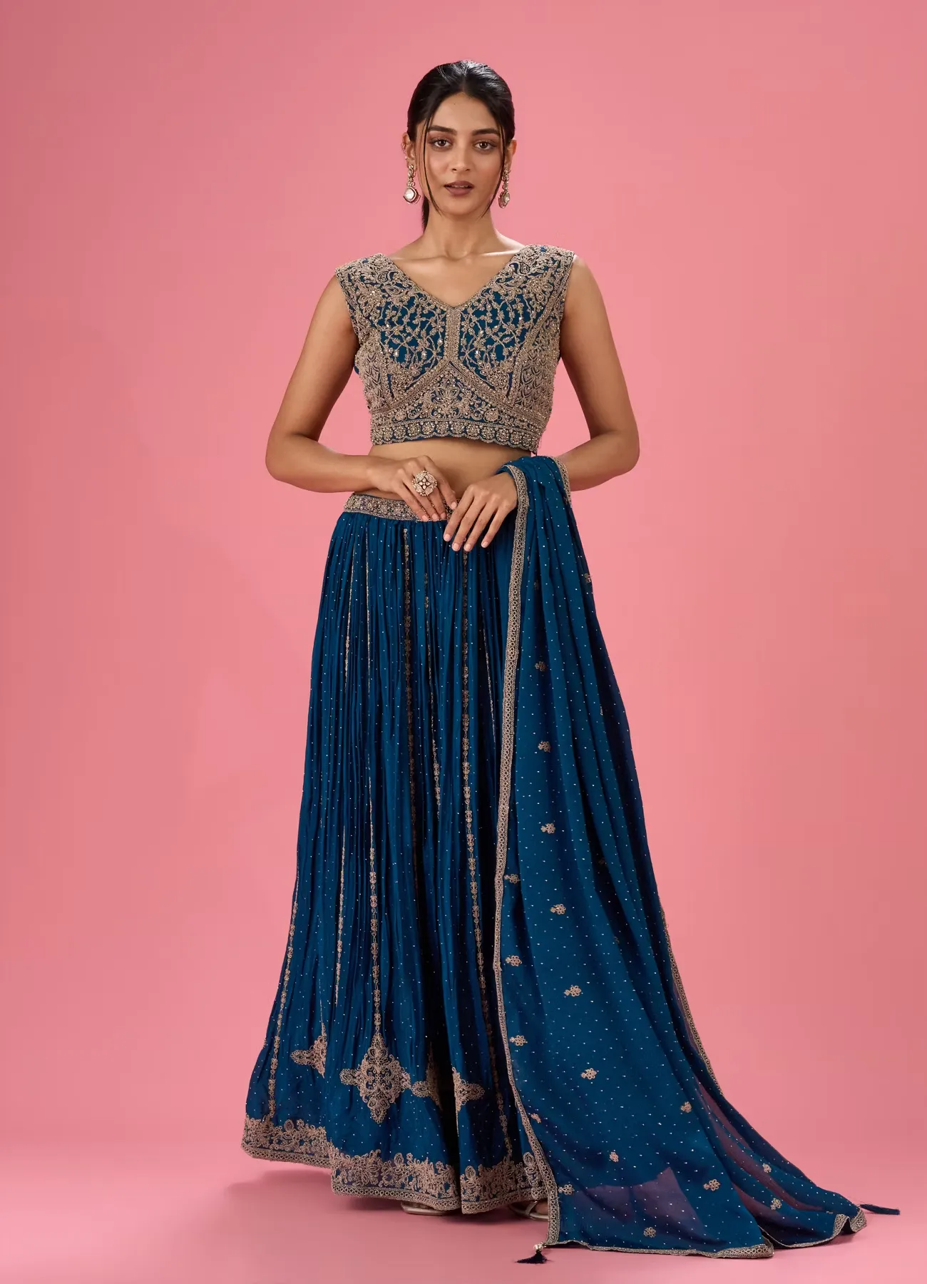 Radiant Blue Elegance Lehenga