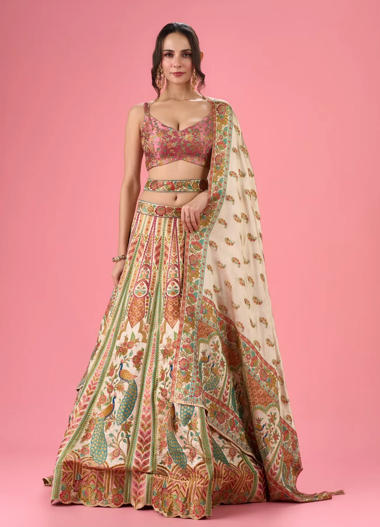 Radiant Cream Lehenga Ensemble