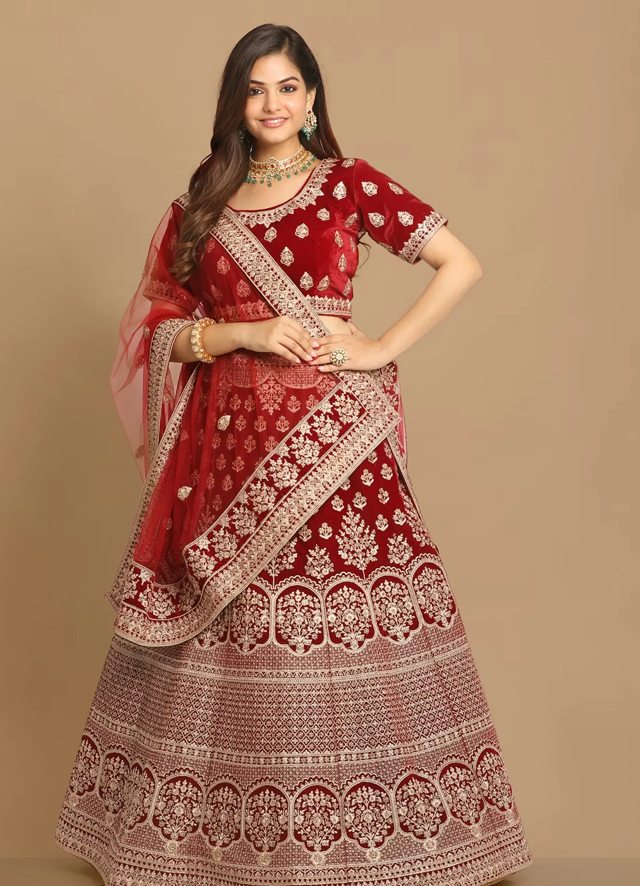 Resplendent Maroon Bridal Lehenga
