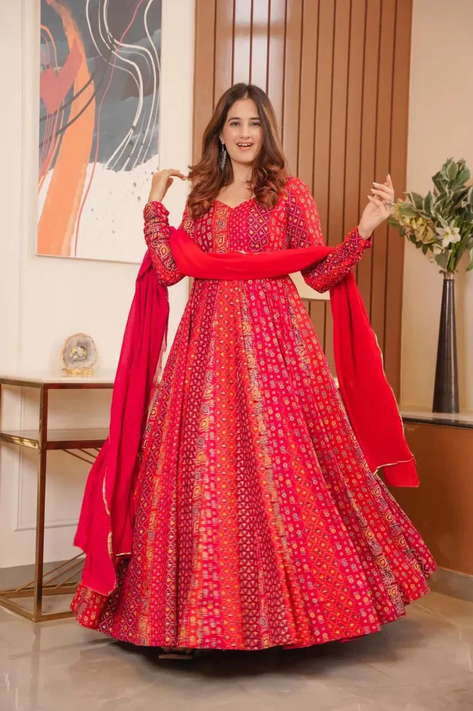 Full Flair With Kali Pattern Anarkali