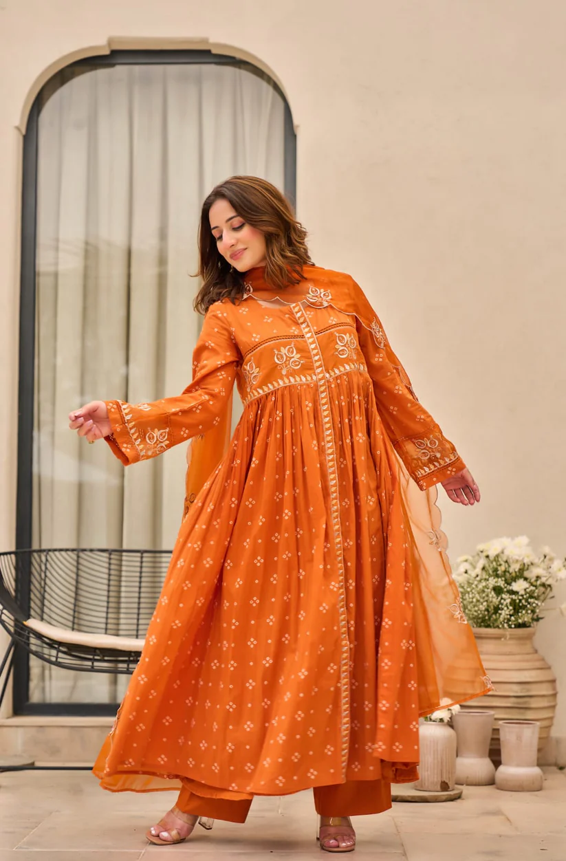 Orange Radiance Embroidered Anarkali