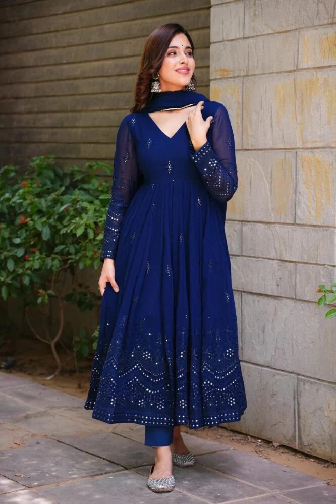 Whispering Breeze Georgette Embroidered Anarkali
