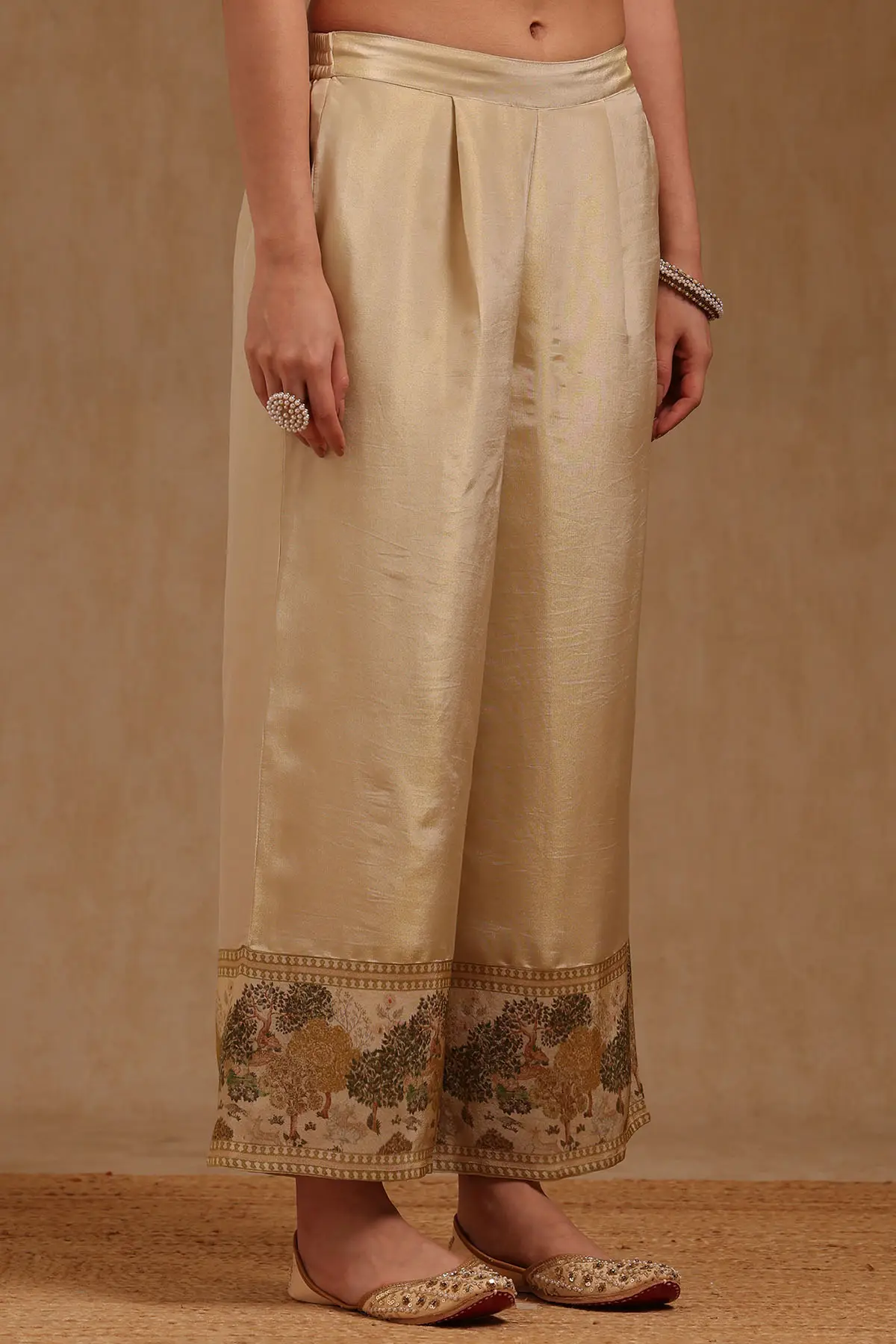 Premium Tissue Floral Printed Anarkali Salwar Suit with Cutdana Work
