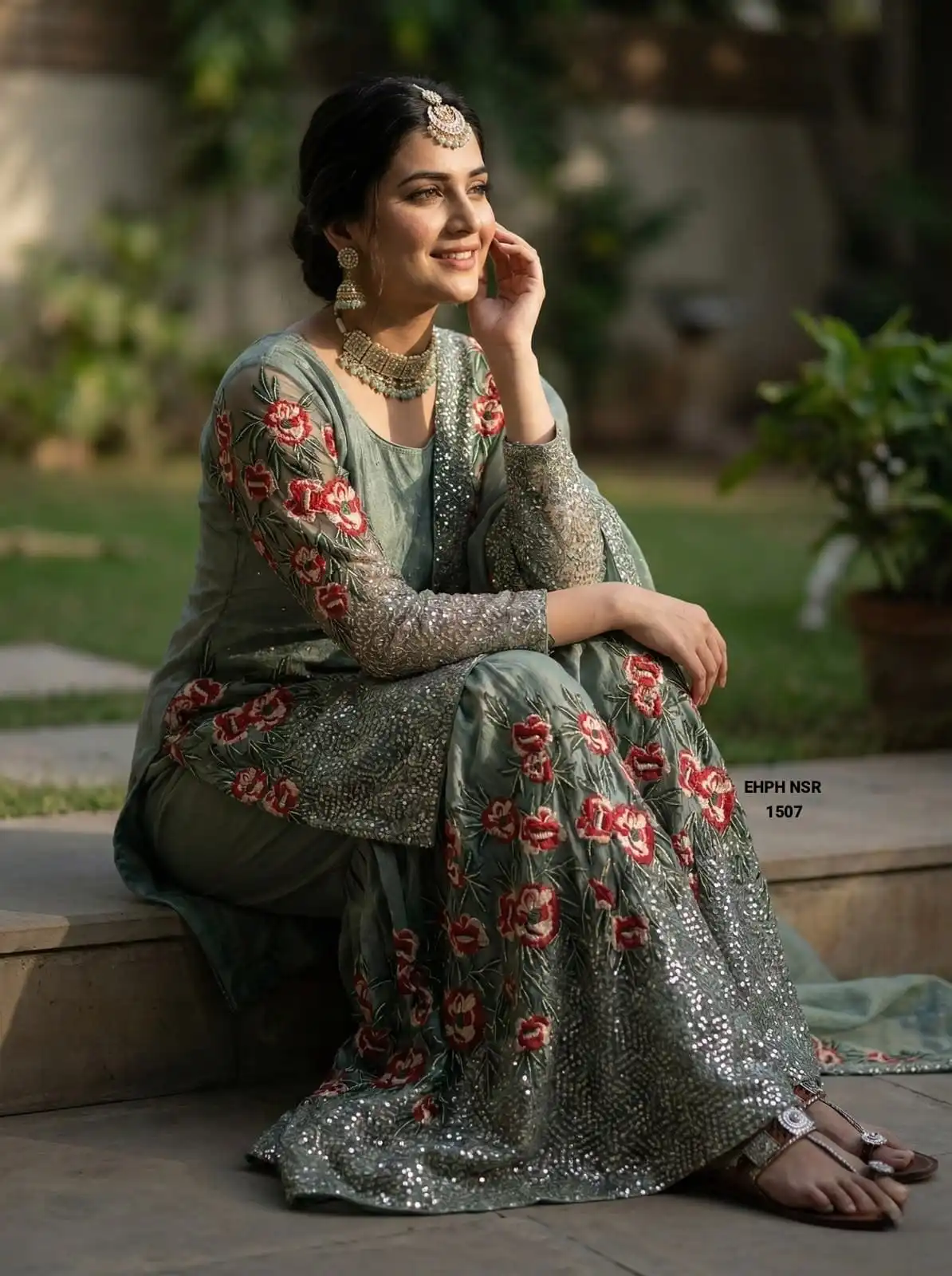 Pure Fendy Silk Heavy Embroidered Sharara Salwar Set with Dupatta