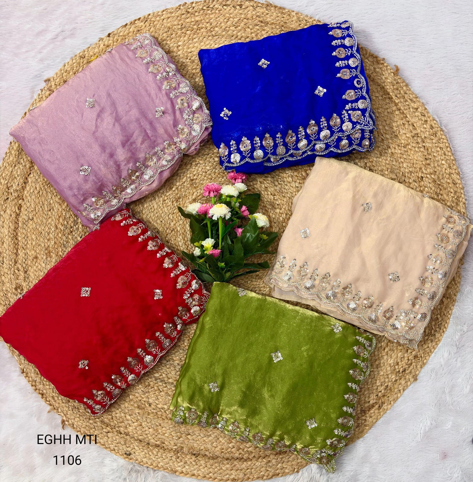 Premium Beaded Space Silk Saree with Fancy Designer Blouse