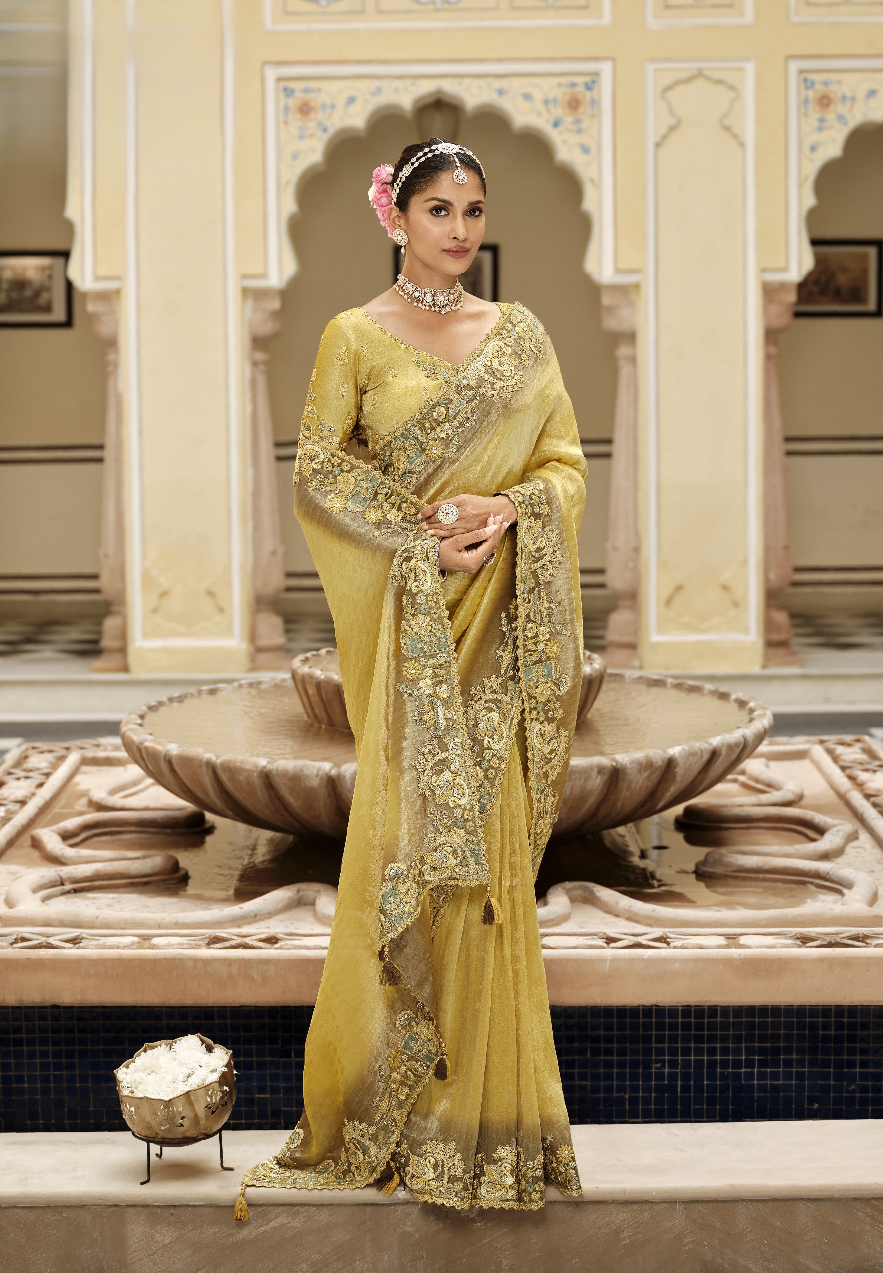 Golden Grace Jacquard Designer Saree