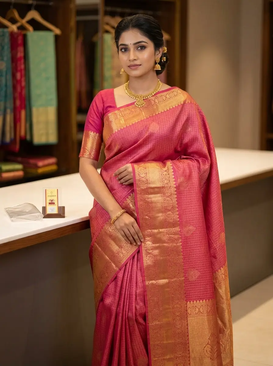 Traditional Kanjivaram Soft Lichi Silk Saree