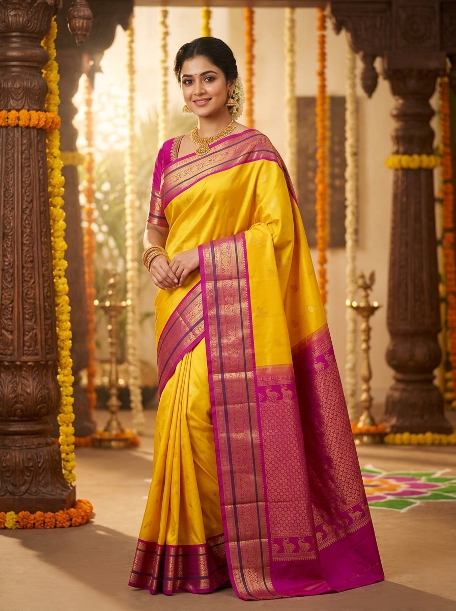 Pure Kanchipuram Handloom Bridal Silk Sarees