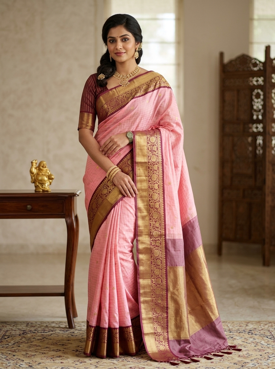 Party wear semi  kanchivaram katan soft silk Sarees