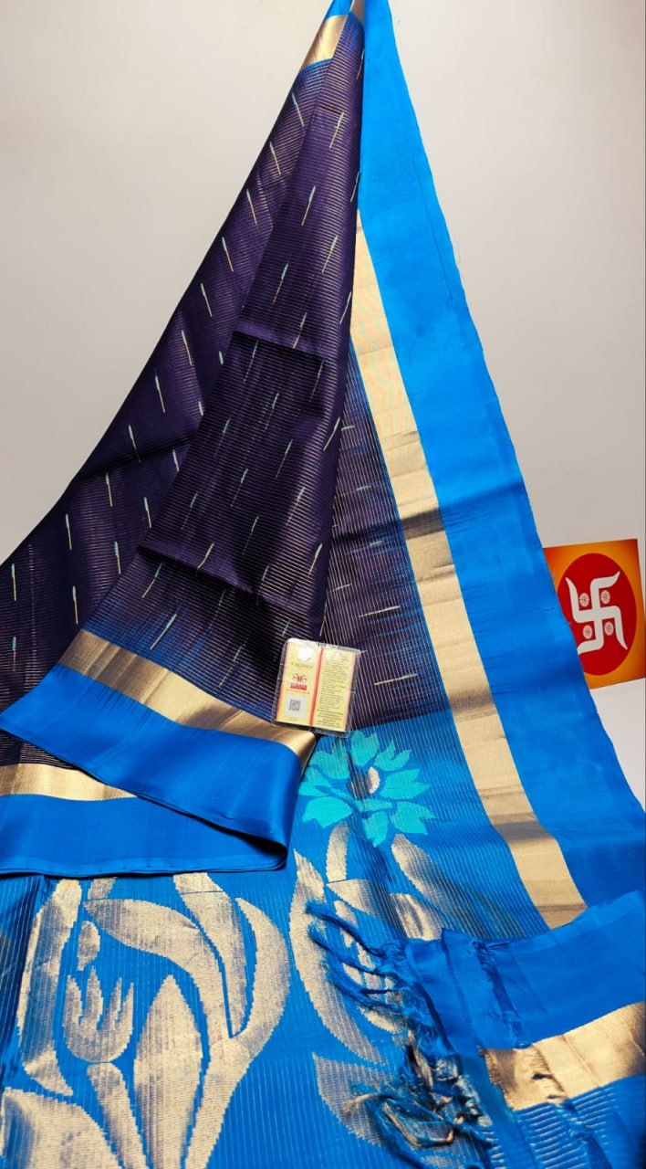Dark-Blue Kanchipuram Silk Sarees